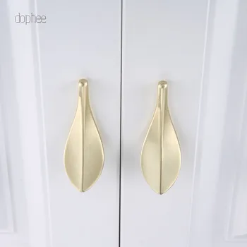 

dophee 1pc Leaf Shaped 32mm Cabinet Knob Door Pulls Furniture Handles Knob zinc alloy Kitchen Knobs