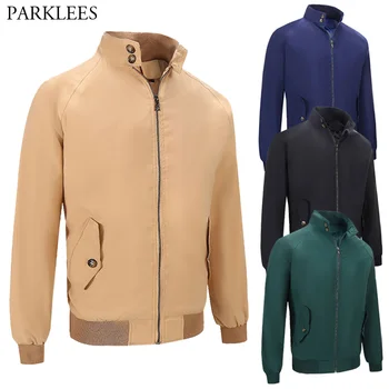 

Harrington Autumn Vintage Men Bomber Jackets European Style Men Windbreaker Stand Collar Casual Waterproof Mens Jacket Coat 4XL