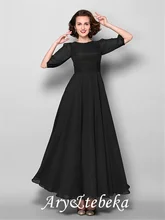A-Line Mother of the Bride Dress Elegant Jewel Neck Ankle Length Chiffon Half Sleeve with Sash / Ribbon Ruched 2021