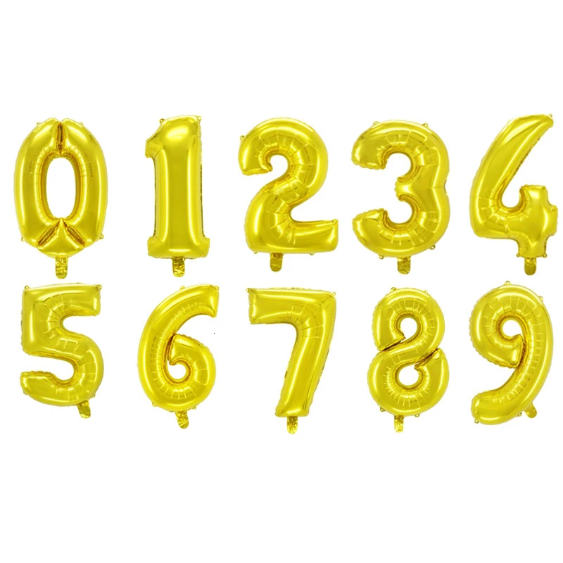 32/40 дюймов золотой черный серебряный шар с цифрами 1 день рождения украшения для детей и взрослых фольгированные шары для душа для малышей Globos - Цвет: gold number