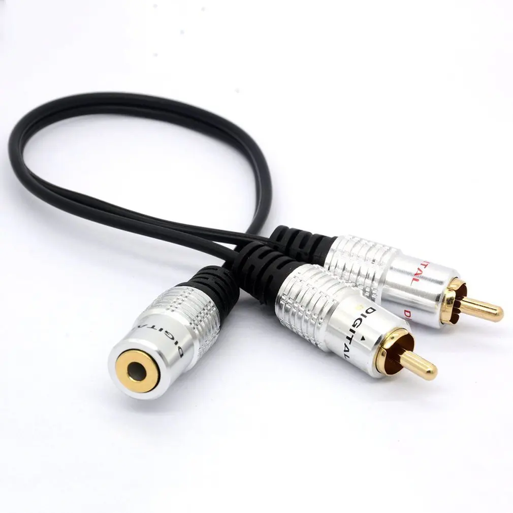 Изысканный дизайн прочный Pro 2 Rca штекер 3,5 мм стерео разъем кабель Aux Phono Jack адаптер