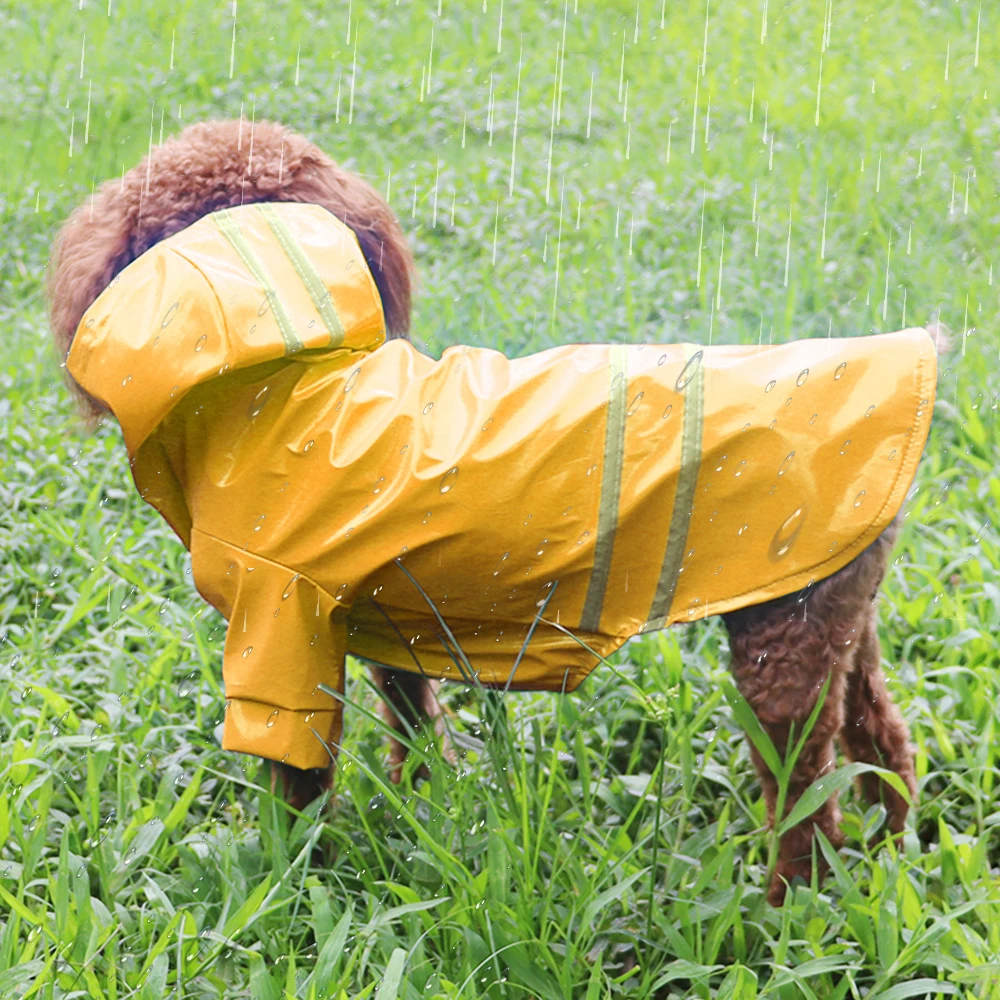 Chubasquero para perro mascota, Chaqueta larga impermeable, sudadera reflectante para exteriores, protector solar, perros pequeños, ropa transpirable para cachorro