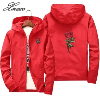 

Xnxee men's large size spring and autumn thin section with lined jacket lovers family outdoor windbreaker one loaded S-7XL