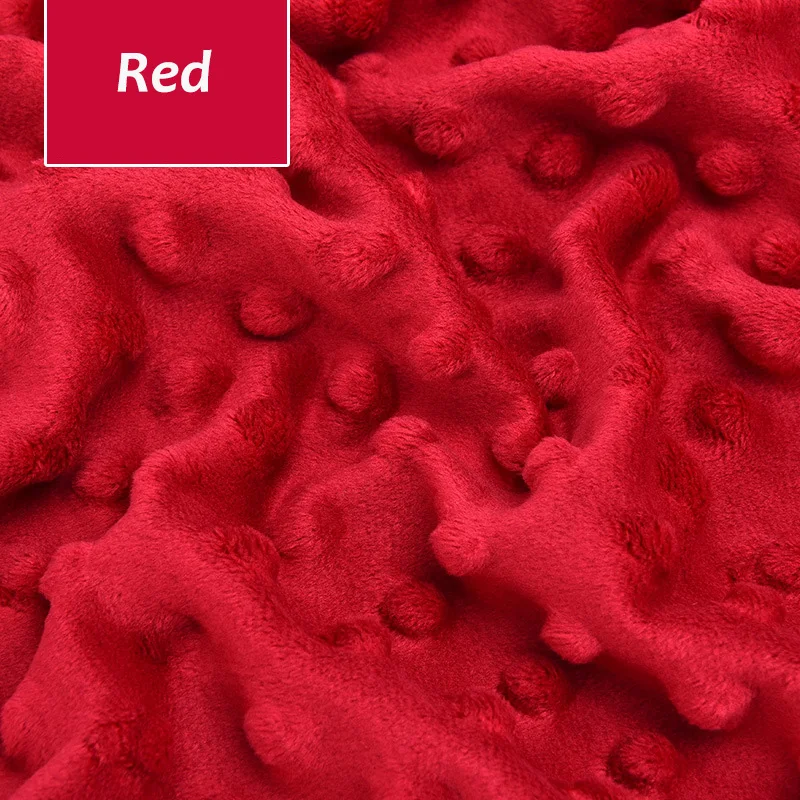 Red 50x150cm Super Soft Minky Dot Fabric For Meter Handwork Sewing Blanket Material Antipilling Plush Fabric DIY Handmade Toys - Цвет: Red