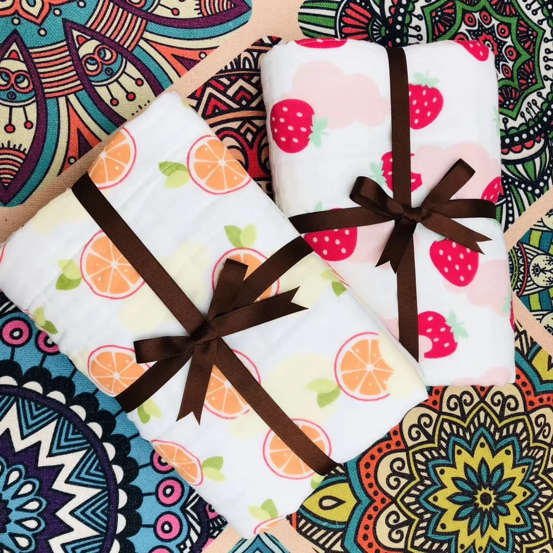 

Six-layer Washing Gauze Blanket Infant Pure Cotton Seersucker bu tan Cover 110X110 Baby Gauze Bath Towel Children's Quilt