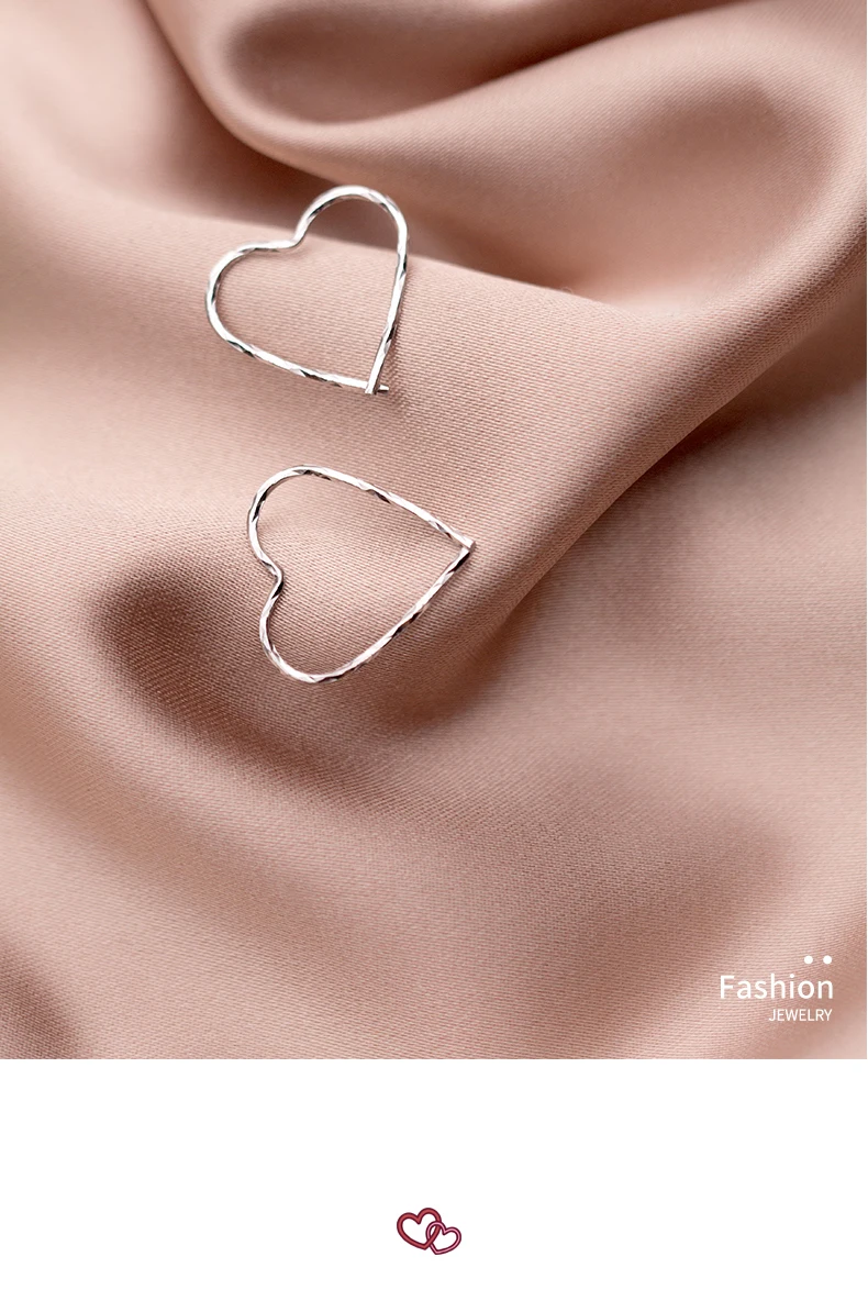 Trustdavis 925 пробы серебряные геометрические серьги-кольца в форме сердца для женщин, модные серебряные серьги-кольца для пирсинга 925, ювелирные изделия DT68