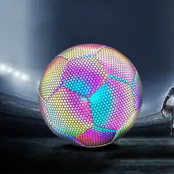 80%HOTSize 4/5 Reflective Football Compact Anti-corrosion TPU Reflective Glow in The Dark Football for Adult Kids Football Train