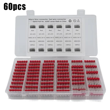 

12-24AWG Compact Connectors Replacement Accessories 60Pcs Conductor Red