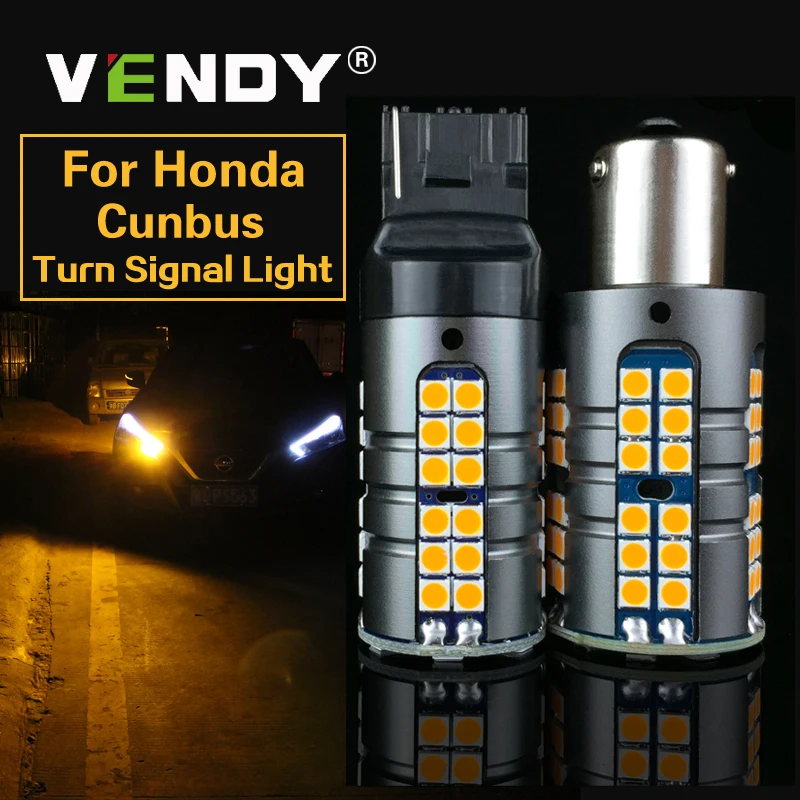 2x Car Canbus LED Turn Signal Light PY21W BAU15S P21W BA15S WY21W Bulb Lamp For Honda civic crv fit accord 8 smax Insight | Автомобили и