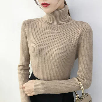 

thickened sweater women's bottoming shirt westernized autumn and winter 2019 new style with long sleeve slim tight knit