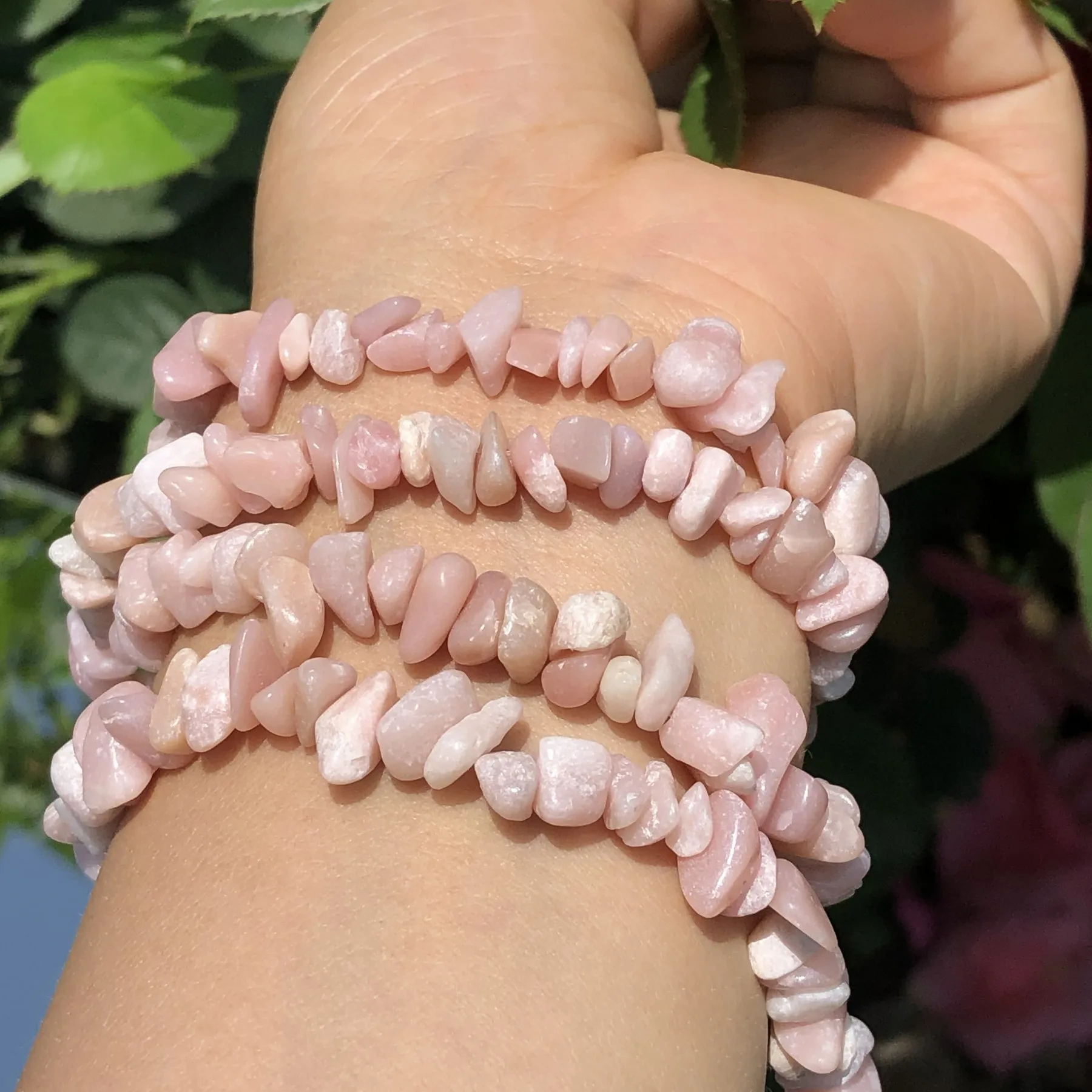 5-8mm Natural Chips Gravel Stone Irregular Pink Opal Freeform