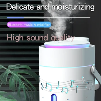 

1L Mist Humidifier Diffuser with Bluetooth Speaker Colorful Light Quiet Humidifier Essential Oil Diffuser USB Home Humidifier