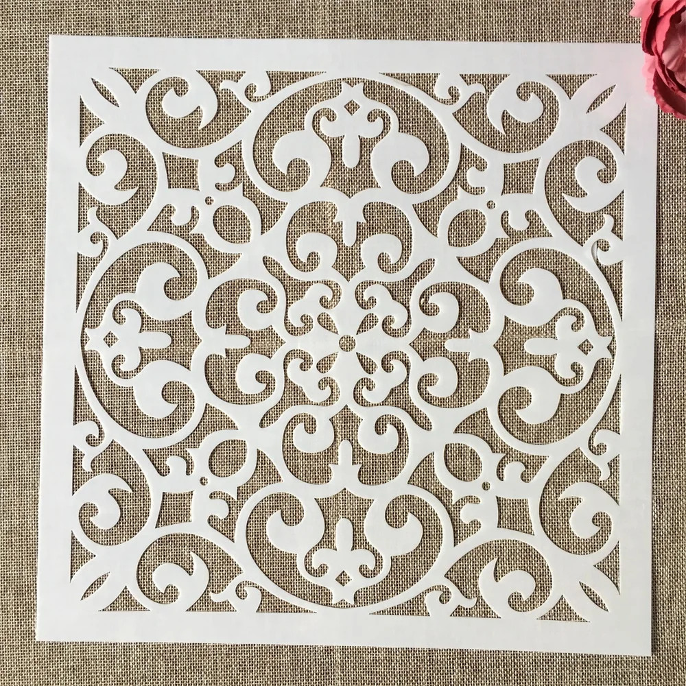 30*30 см большой Мандала окно цветочный DIY многослойный трафарет настенная