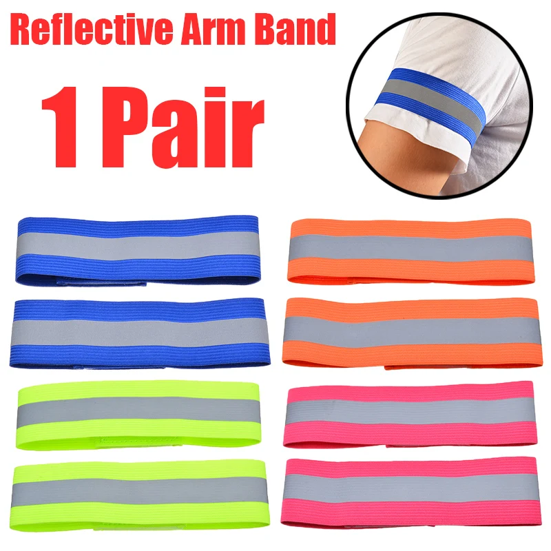 2Pcs Safety Night Reflective Arm Band Safety Belt Strap Night Run For Outdoor Sports Night Running Cycling