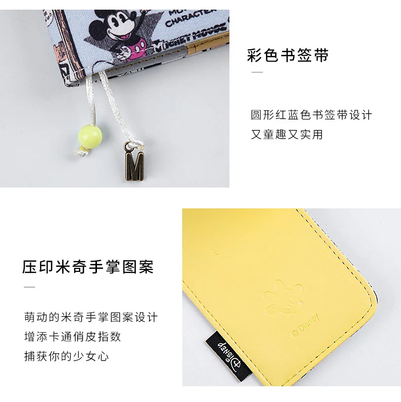 Винтажная серия комиксов Happy mouse A6 PU планировщик журнал подарочный набор блокнот+ васи лента+ закладка