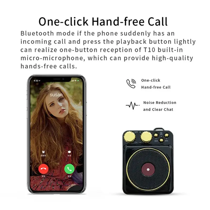 T10 Bluetooth 5,0 динамик мини ретро фонограф стерео звук беспроводной динамик