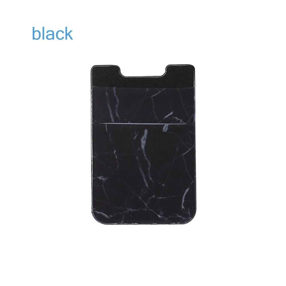 Black 2 Универсальный Блестящий полиуретановый чехол-кошелек для телефона, держатель для карт, самоклеящийся карман для мобильного телефона, наклейка для карт - Цвет: Black 2