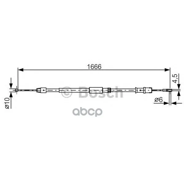 Трос Стояночного Тормоза Mb Sprinter/Vw Crafter 1666мм Bosch арт. 1987482032