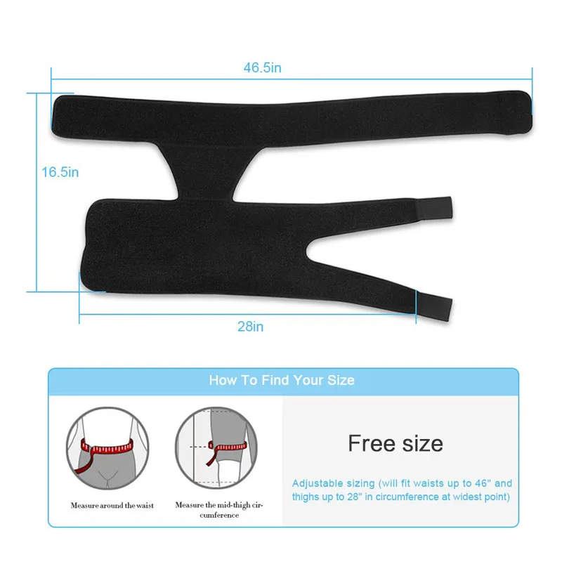 Adjustable Groin Wrap Support Hamstring Recovery Support Brace With Stick Strap Fastener Slip Resistant ENA88