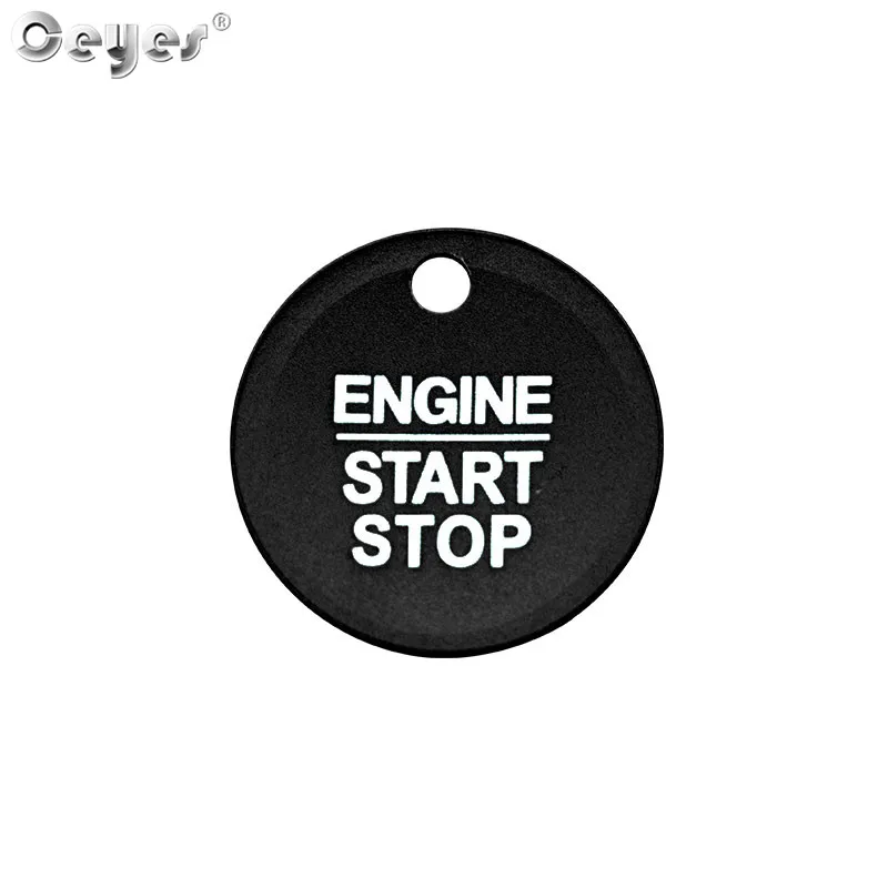Black Button Cover Ceyes стикер автомобиля Стайлинг для Ford F150 фокус для Fiesta Ecosport Телец Авто Кнопка запуска и остановки двигателя Чехлы кольцо круглые наклейки - Название цвета: Black Button Cover