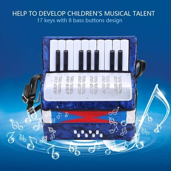 

17 Keys 8 Bass Small Accordion Educational Musical Instrument Toy For Children Early Learning Musical Instrument Rhythm Band Toy