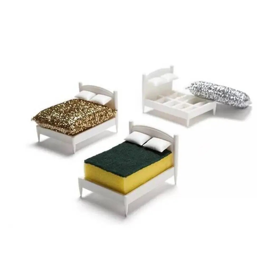 Креативный мини-органайзер для хранения губки для кухни в форме маленькой кровати, тканевый стеллаж для хранения вещей для кухни и бассейна