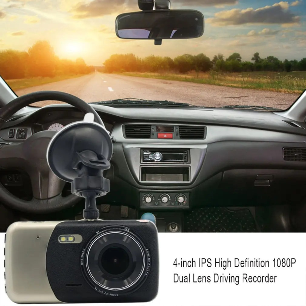 4 дюйма ips Full HD 1080P вождение автомобиля Регистраторы Dashcam Видеорегистраторы для автомобилей вождения Регистраторы Широкий формат объектив Автомобильный видеорегистратор ночного видения, камеры