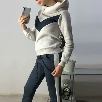 

Autumn Winter Women Two Piece Sets Female Tracksuit Casual Long Sleeve Hoodies Pullover Pants Warm Outfits Suit 2020