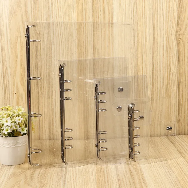 Archivador de plástico transparente, carpeta de anillos para hojas sueltas formatos A4, A5, A6 y A7, para agenda y cuaderno, suministros escolares y de oficina, 1 unidad