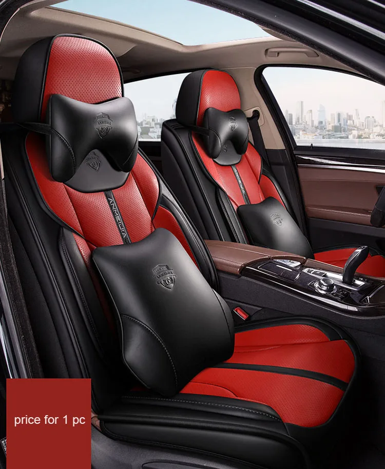 universal black red leather car seat cover For opel corsa d astra