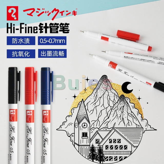 Needle Drawing Pen Porous-Point Pens Cartoon Art Hook waterproof fine point  Line Pen - AliExpress