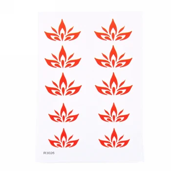 

1Sheet Red Flower Waterproof CRAZY SKULL Tattoo Arm Leg Body Temporary Stickers
