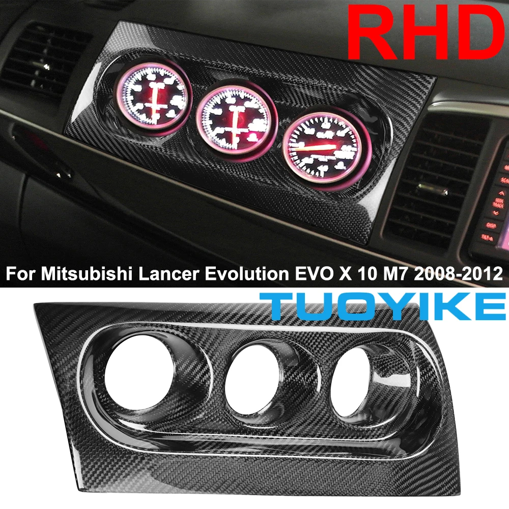 Carbon Fiber Triple Gauge Pod Holder 60mm RHD Fit For For 20082012