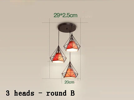 3 heads round B Подвесные светильники для ресторана, современная простая индивидуальная лампа с тремя головками, креативная лампа для столовой, кафе, гостиной - Цвет корпуса: 3 heads round B