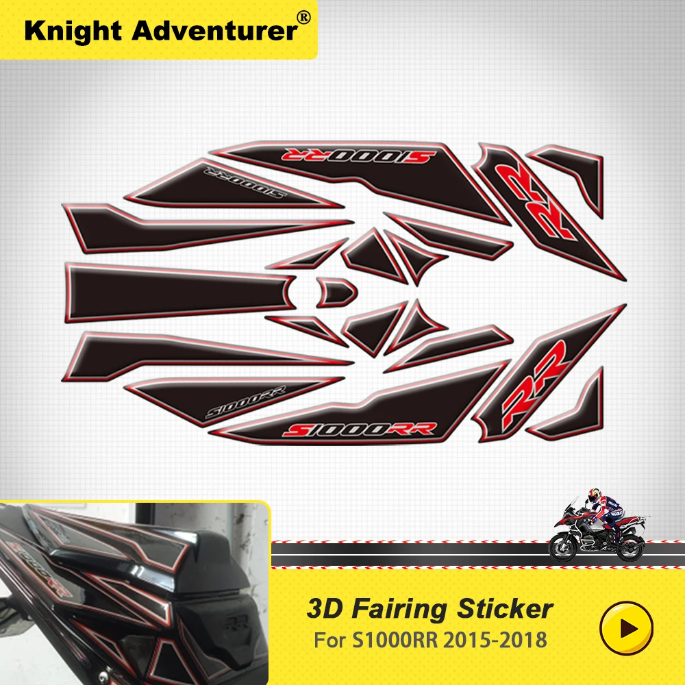 

Transparent 3D Gel Motorcycle Rear Fairing fuel tank moto body protection sticker decals kit For BMW S1000RR S1000 RR 2015-2018