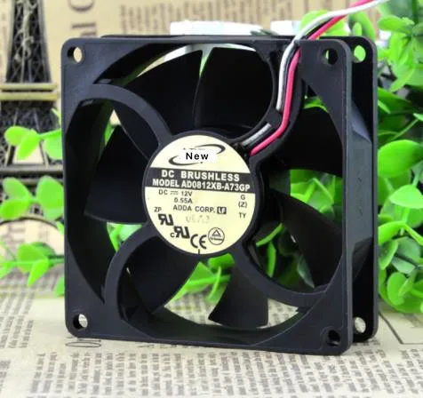 Для ADDA AD0812XB-A73GP S DC 12V 0.55A 80x80x25 мм Сервер вентилятор охлаждения | Электроника