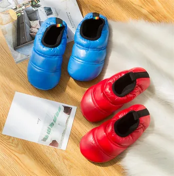 

Winter Multi-color Home Slippers Casual Bread Shoes Couple Plus Size Slides Men Cotton Slippers Feather Surface Cotton Shoes Hot