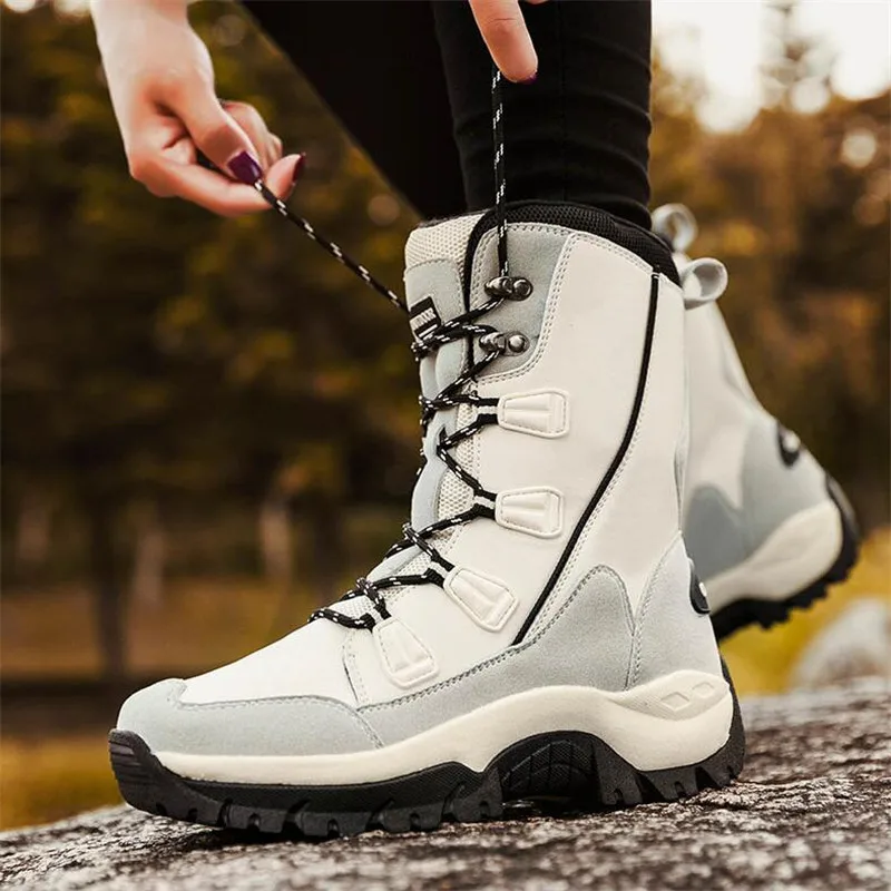 

Winter Women Boots Waterproof Fur Warm Snow Boots Female Waterproof Casual Sneakers Ladies Climbing Outdoor Boots Hiking Shoes
