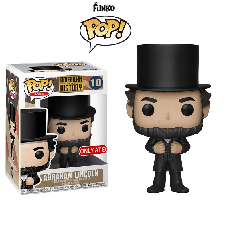 FUNKO POP Авраам Линкольн фигурка Аниме Кукла игрушки президент Американская история Коллекция Модель игрушки Рождественский подарок pop10