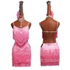 New store sales promotion Latin Dress Top Sale Latin Dance Dress Women Pink Club Party Dancer Singer Entertainer Fringe Tassel ► Photo 1/6