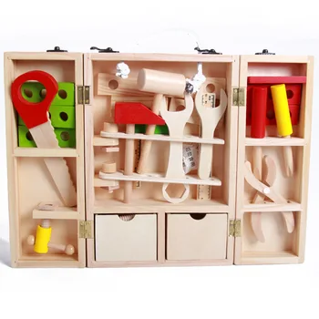 

Pretend Play Wooden Simulation Disassembly Toolbox Boy Baby Disassembly Toy Training Hand-eye Coordination Tool Birthday Gift