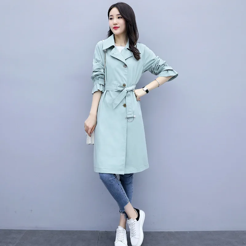 

Fashionable Mid-length Trench Coat Cool Versatile by Age-Style Commuting Western Style Elegant 2019 Autumn