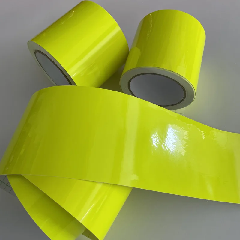 10cm width Glossy Neon Fluorescent Yellow Vinyl Car Wrap Film Sheet Roll with Air Release Technology | Автомобили и мотоциклы