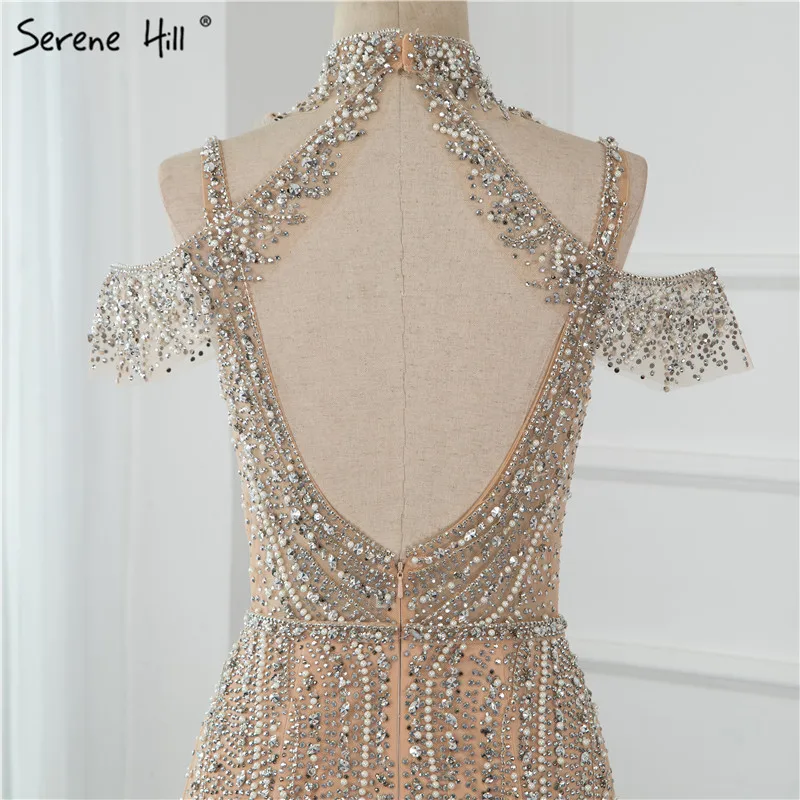 Дубай шампанское v-образным вырезом жемчуг бриллиантовое выпускное платья новейший дизайн без рукавов сексуальные платья для выпускного вечера Serene Хилл BLA70055