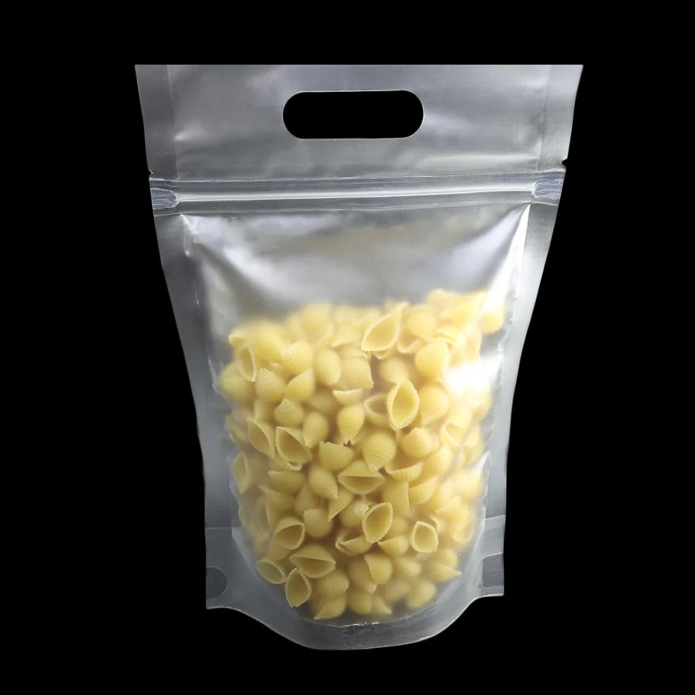 

Recycle Storage Bags Eco-friendly Plastic Ziplock Bags Frosted White Stand Up Pouches Translucent Packaging Bags With Hang Hole