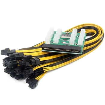 

Server Power Conversion Board 12 Ports Breakout Board Plus 12Pcs 6Pin 50cm ie Cables with Toggle Switch