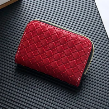 

2019 Fashion Knit Card Case Holder Men Women Business Credit Passport Card Bag ID Passport Cards Wallet Zipper Small Coin Purse