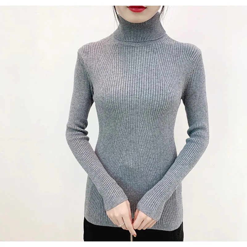 High-necked Sweater Women Thickening Autumn Winter New Slim Solid Casual Knitwear Lady Turtleneck Long Sleeve Red Khaki Pullover High-necked Sweater Women Thickening Autumn Winter New Slim Solid Casual Knitwear Lady Turtleneck Long Sleeve Red Khaki Pullover