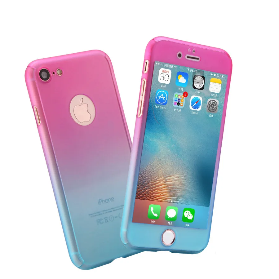 360 полная защита чехол для телефона для iPhone 6 6s 7 8 Plus закаленное стекло чехол для iPhone 11 Pro XS Max X XR противоударный чехол - Цвет: a4