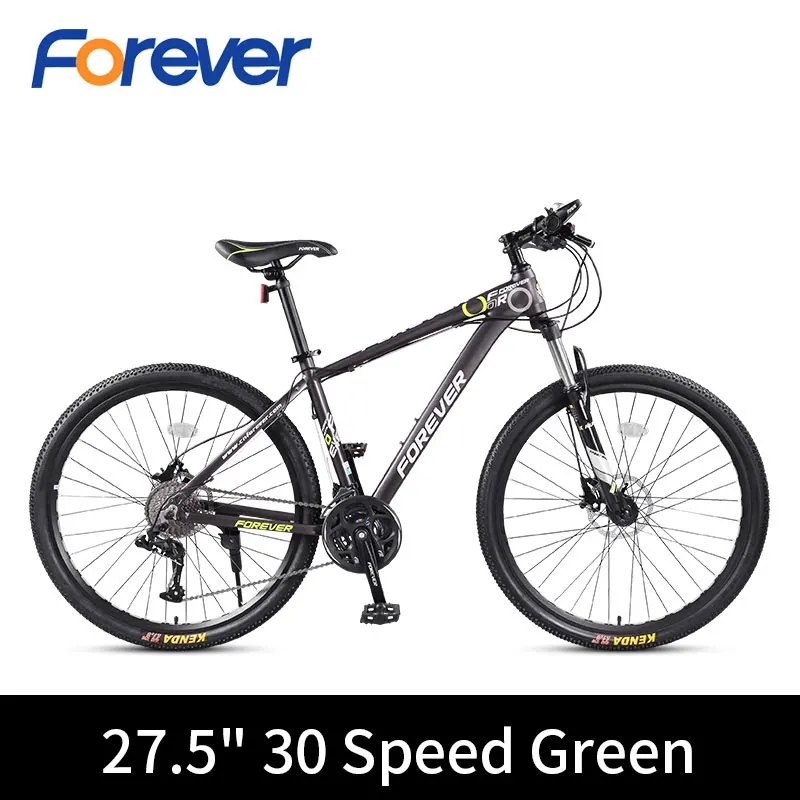 Green FOREVER 30 скоростной горный велосипед 27,5 в жировых шинах с переменной скоростью шоссейные велосипеды гоночные велосипеды 3 пальца гидравлический Тормоз MTB - Цвет: Green